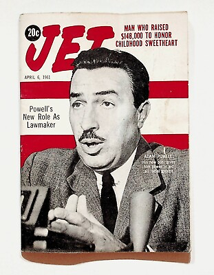 #ad 1961 April 6 JET Magazine Dinah Washington Louis Armstrong Redd Foxx Adam Powell $39.95