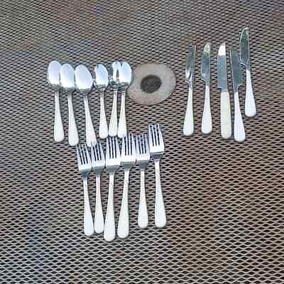 #ad Vintage white stainless made in japan flatware pieces $19.71