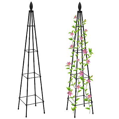 #ad Garden Obelisk Trellis for Climbing Plants Outdoor 63 Inch Plant Support Tre... $25.49