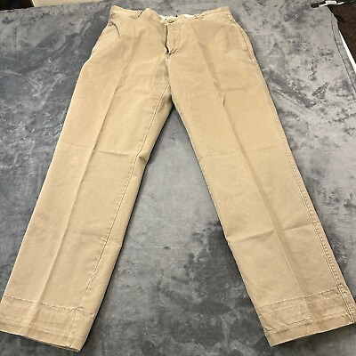 #ad J Crew Pants Mens 35x32quot; Brown Chino Stretch Golf Casual Work Back Pockets $19.88