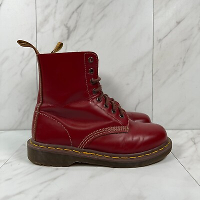 #ad Dr Doc Martens 1460 Made In England Womens Size 7 UK 5 Oxblood Red Combat Boots $129.99