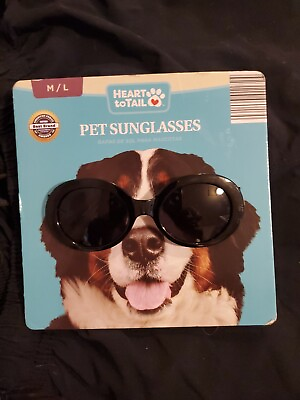 #ad Medium Large Dog Sunglasses Heart To Tail MD LG Black $9.00