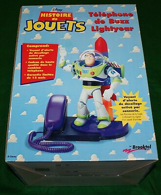 #ad Vintage Brooktel Original Toy Story Buzz Lightyear Blue Landline Phone $93.49