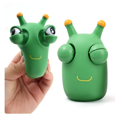 #ad Funny Eyeball Burst Squeeze Toy Green Eye Caterpillar Pinch Toys Adult Kids $7.30