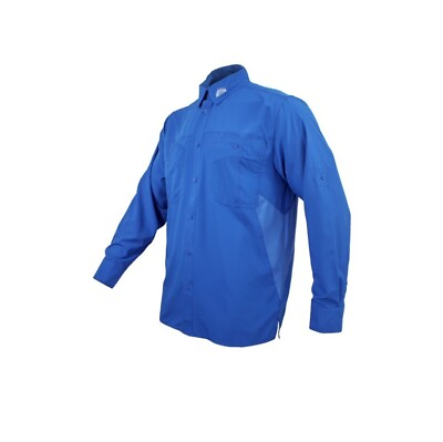 #ad NWT FinTech Fishing Shirt Mens XL Blue Elite Angler Long Sleeve UPF 30 Vented $14.88