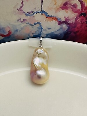 #ad Unique 100% Natural AAA Baroque Pearl Pendant With Multi Purpose Clasp $38.00
