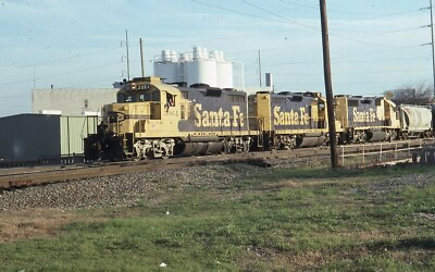 #ad ATSF SANTA FE Railroad Train Locomotive 3064 FORT WORTH TX Original Photo Slide $4.99