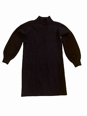 #ad Antonio Melani Black Cashmere Sweater Dress Size Medium Balloon Sleeves Women $47.50