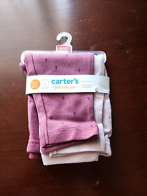#ad CARTERS JUST ONE YOU BABY GIRLS 2 PACK FLORAL PANTS SIZE 6 MONTHS PINK PURPLE $8.98