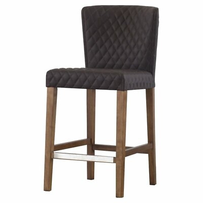 #ad New Pacific Direct Albie 25.5quot; PU Diamond Stitching Counter Stool Cocoa Gray $198.00