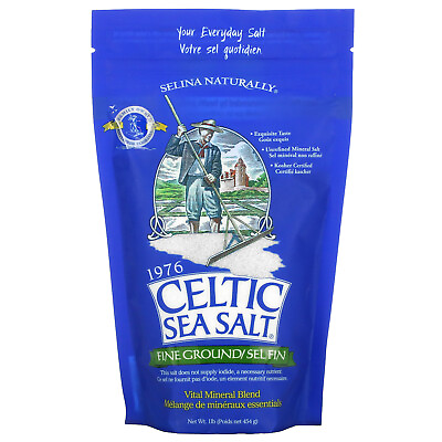 #ad Celtic Sea Salt Fine Ground Vital Mineral Blend 1 lb 454 g GMP Quality Assured $15.74