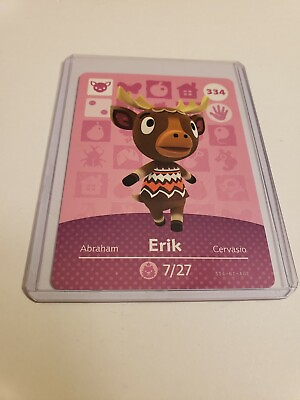 #ad SUPER SALE Erik # 334 Animal Crossing Amiibo Card AUTHENTIC Series 4 NEW $11.85