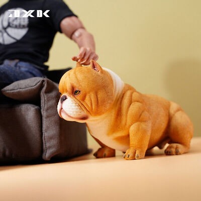 #ad JXK 1 6 Mini Bully Dog Model Animal American Bully Pitbull Toy Collector Decor $37.59