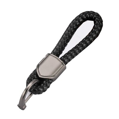 #ad Black Universal Key Ring Gift Key Chain Keychain Part Rope Strap 1 X Braided Car GBP 1.99
