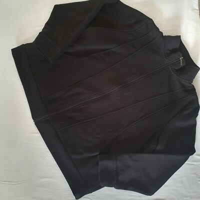 #ad black mock neck zip through jumper bonmarche size large GBP 8.00