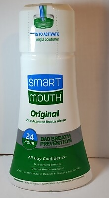 #ad SmartMouth Original Mouthwash Zinc Activated 24 Hour Prevention Fresh Mint 16 Oz $9.99