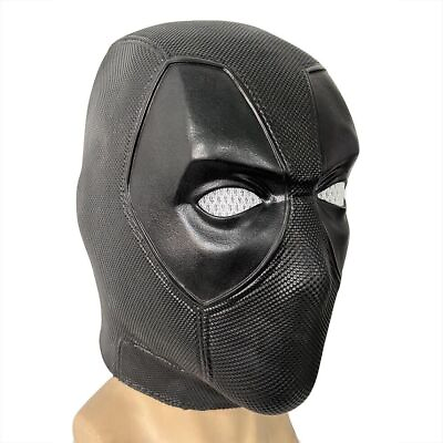 #ad Latex Black Deadpool Mask Cosplay Prop Party Carnival Costume Helloween Helmet $24.99
