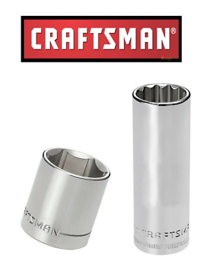 #ad NEW Craftsman Socket 1 4 3 8 amp; 1 2quot; Drives Shallow Deep 6 amp;12 pt choose size $7.95