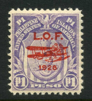 #ad Philippines Stamps Scott C28 1p Air Mail LOF 1928 Issue MNH 4B28 24 $75.00