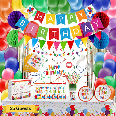 #ad 275 PC Colorful Birthday Party Decorations for Boy Girl Rainbow Party Supplies $78.99