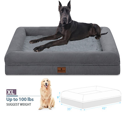 #ad X Large Orthopedic Memory Foam Dog Bed Washable Pet Mattress Waterproof Dog Bed $39.89
