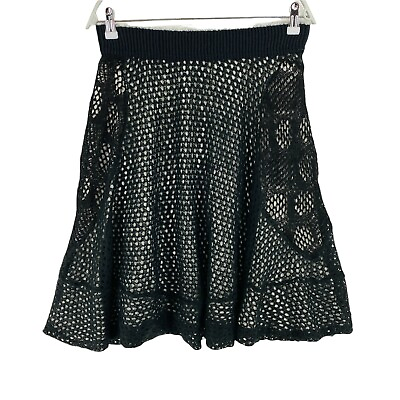#ad RRP €218 PIANURASTUDIO Black Flared Skirt Size 46 48 EU 42 44 UK 14 16 $38.77