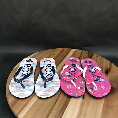 #ad Roxy Multicolor Flip Flops Slip On Sandals 2 Pack Little Kids Size 1 $7.38