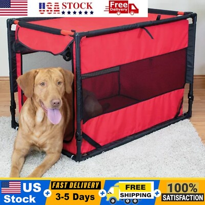 #ad Portable Large Dog Pet Cages Kennel Sleeping Bed Polyester Fabric Lightweight US $37.97