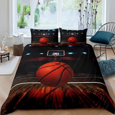 #ad 3D Bedding Set Superfine Fiber Basketball Quilt Cover Pillowcase Home $25.66