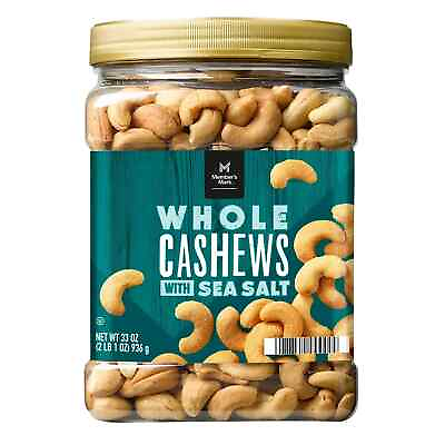 #ad Member#x27;s Mark Roasted Whole Cashews with Sea Salt 33 oz. Great Price $18.70