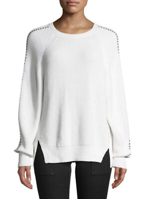 #ad Joie Womens Daxton Studded Crewneck Sweater Cotton Cashmere Blend Size XS $7.49