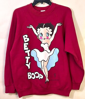 #ad RARE Betty Boop Freeze USA Sweat Shirt 1993 Fleischer Large Plz Examine Photos $149.95