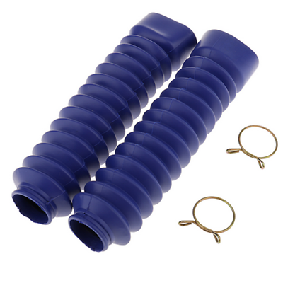#ad 2PCS Rubber Motorcycle Front Fork Dust Covers Gaiters Boots Shock Absorber Blue $15.20