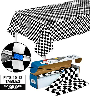 #ad ClearlyElegant: Checkered Plaid Picnic Party Plastic Tablecloth Roll W Cutter. $29.99