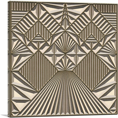 #ad ARTCANVAS Art Deco Brown Design on Tan Canvas Art Print $179.99
