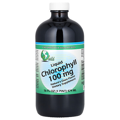 #ad World Organic Liquid Chlorophyll 100 mg 16 fl oz 474 ml Preservative Free $16.81