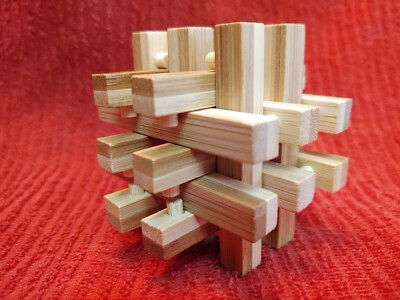 #ad Project Genius Ecologicals Bamboo Brain Puzzle Game Eco Friendly Toy Lattice $11.99