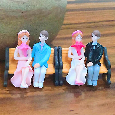 #ad 1 Set Cake Decorative Mold Lover on the Bench Pattern Doll Toy Mini Handmade $8.44