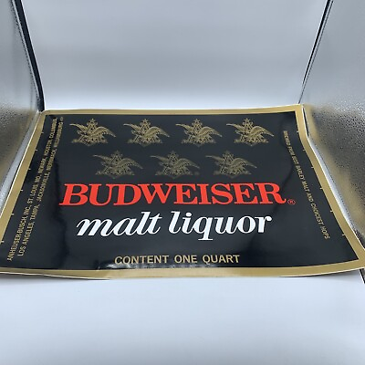 #ad Vintage 1970#x27;s Large Budweiser Malt Liquor Sticker 13 X 18 $8.99