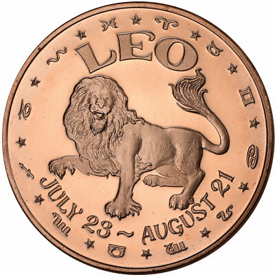 #ad 1 oz Copper Round Leo $2.75