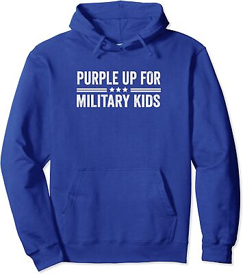 #ad Purple Up For Military Kids Month Awareness Unisex Hooded Sweatshirt $34.99