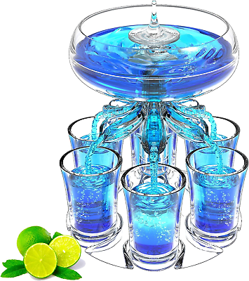 #ad Shot Glasses Party Drink Dispenser with 6 Shot Glasses Set Liquid Beverage Liquo $40.56