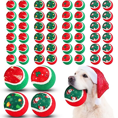 #ad 48 Pieces Christmas Tennis Balls for Dogs 2.5 Inches Xmas Dog Toys Ball Pet I... $69.90