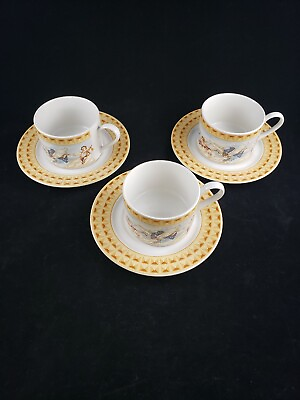 #ad Fitz and Floyd Omnibus Cherub Angel Flat Cup and Saucer Set 3 $24.99