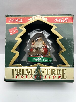 #ad Coca Cola Trim a Tree Collection Santa with Train quot;Happy Holidaysquot; 1936 w box SD $6.25