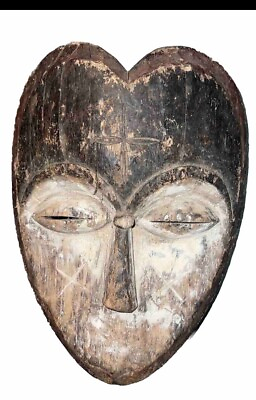 #ad Vintage African Kwele Mask Gabon H11 inch Long 20 Century $225.00