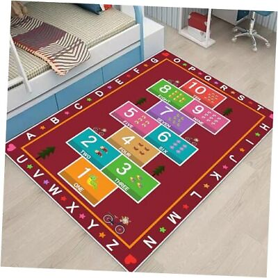 #ad Kids Hopscotch Play Rug Carpet ABC Alphabet Number Educational 31x47 IN Red $37.31