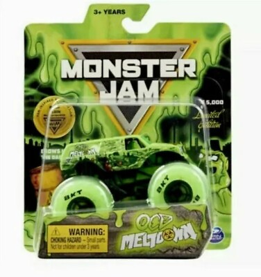 #ad 2021 Monster Jam Monster Truck OCD MELTDOWN LIMITED 1 5000 GLOW IN DARK TIRES $24.99