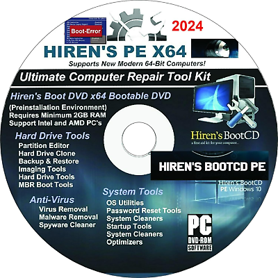 #ad Hiren#x27;S Boot PE X64 Bit 1 DVD Software Repair Tools Suite 2023 Latest Version 16 $21.19