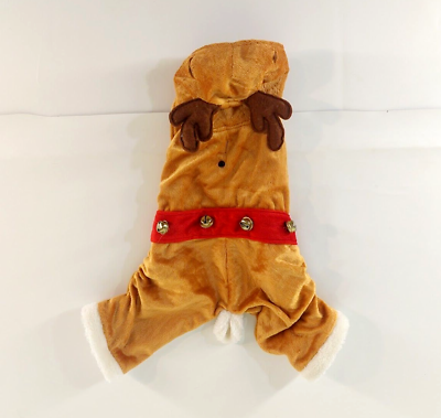 #ad Reindeer Dog Outfit Snaps Size M Back $10.88